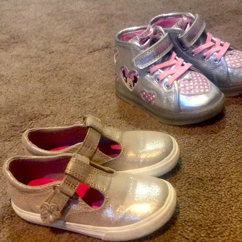 Toddler shoes size 7 high tops and size 8 slip on
